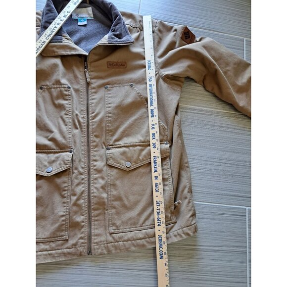 Columbia Mens Canvas Utility Jacket Loma Vista Tan L Corduroy Collar Utility - Picture 7 of 12